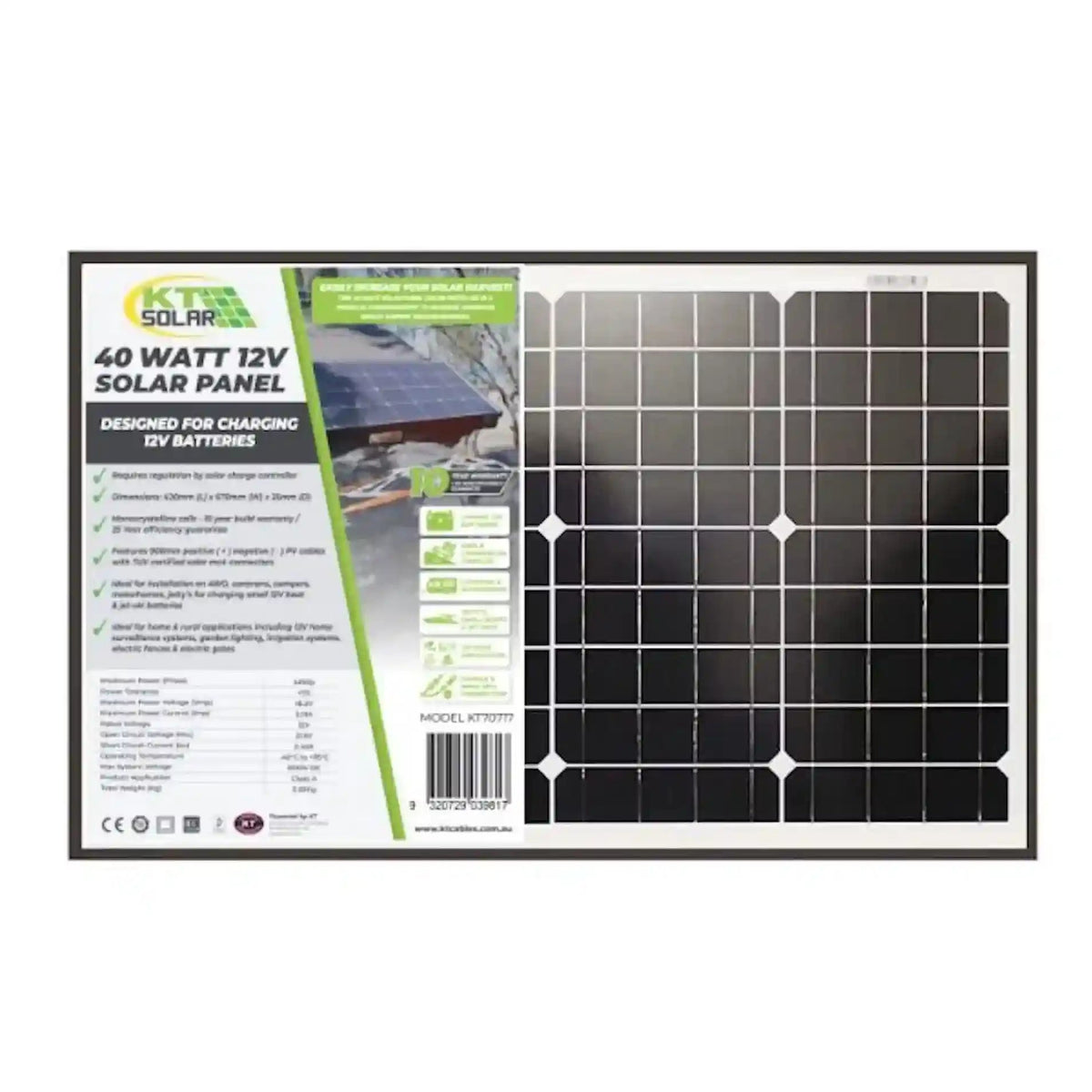 panneau solaire 40 Watt Mono 12v